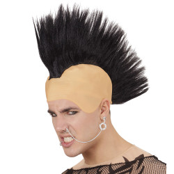 Punková parochňa s čiernym mohawkom